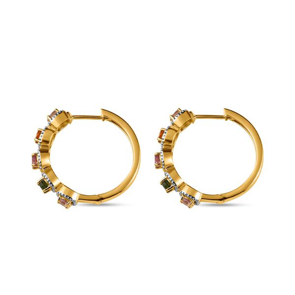 Mehrfarbige-Turmalin Ohrringe, 925 Silber vergoldet, ca. 1.09 ct image number 4