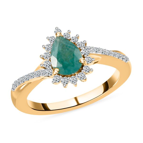 Grandidierit und Zirkon-Ring, 925 Silber vergoldet  ca. 1,00 ct image number 4