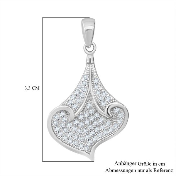 Lustro Stella Weißer Zirkonia Anhänger 925 Silber rhodiniert image number 5