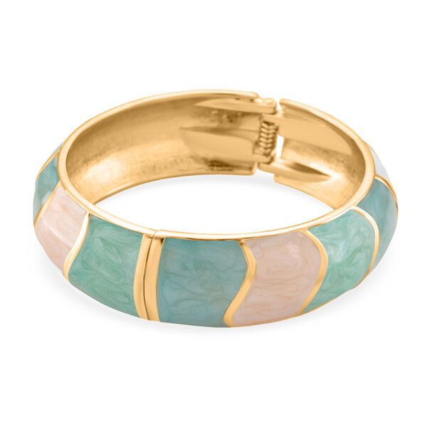 Emaille-Armreif, geometrisches Design, ca. 18 cm, Blau image number 4