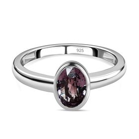 Grauer Spinell Solitär Ring 925 Silber platiniert  ca. 0,87 ct