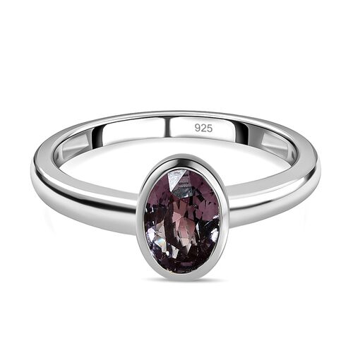 Grauer Spinell Solitär Ring 925 Silber platiniert  ca. 0,87 ct image number 0