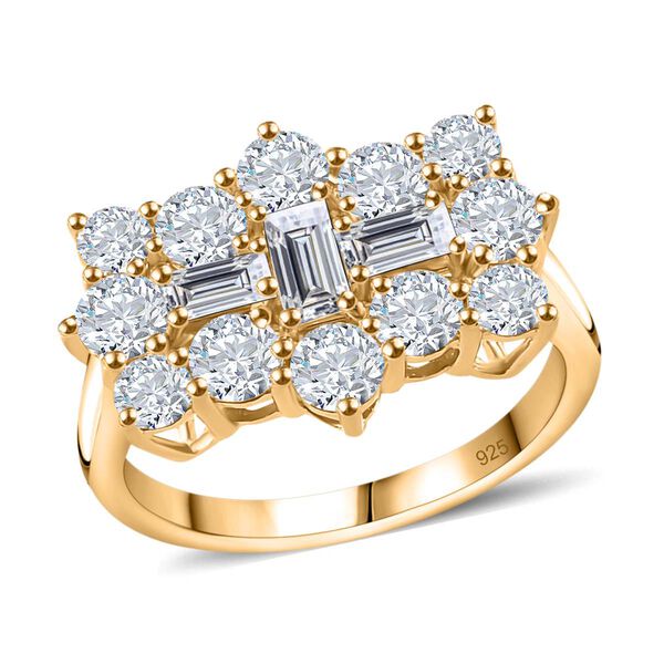 Moissanit Boot Ring in 925 Silber mit Gelbgold Vermeil - 2,15 ct. image number 4