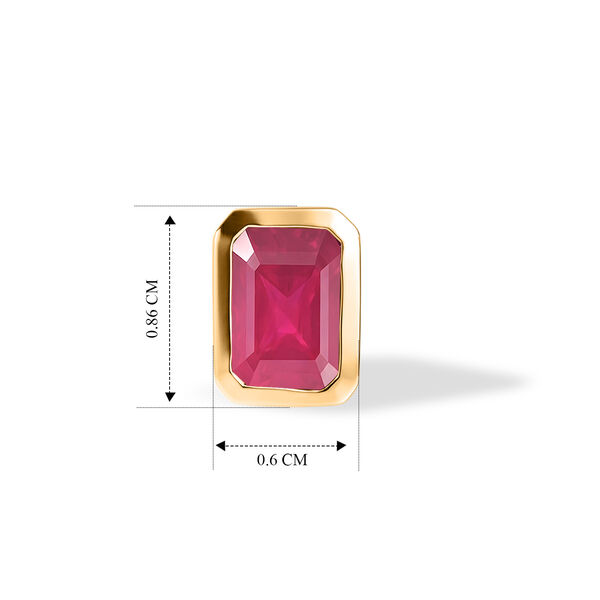 D'Joy Afrikanischer Rubin (Fissure gef&uuml;llt) Ohrringe 925 Silber Vergoldet ca. 1.72 ct image number 4