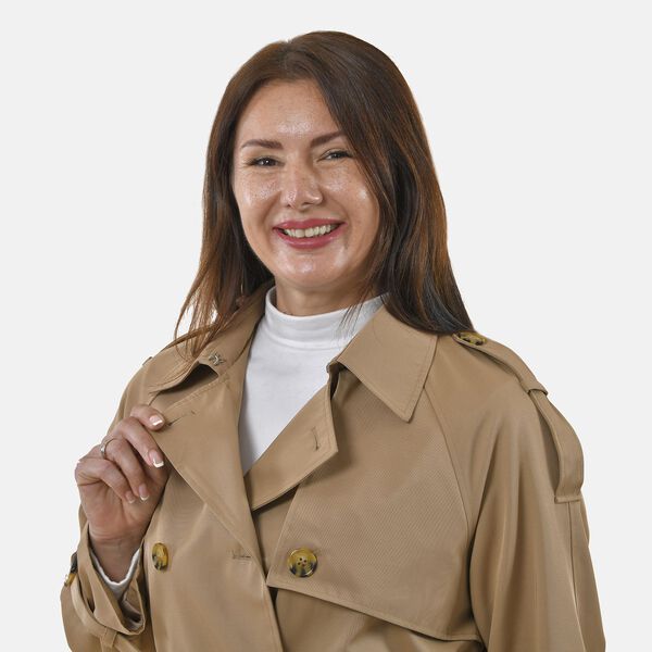 LA MAREY - Trenchcoat mit Hüftgürtel, L, Khaki image number 6
