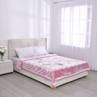 Wolkenweiche Decke mit floralem Muster, 200x230cm, rosa image number 0