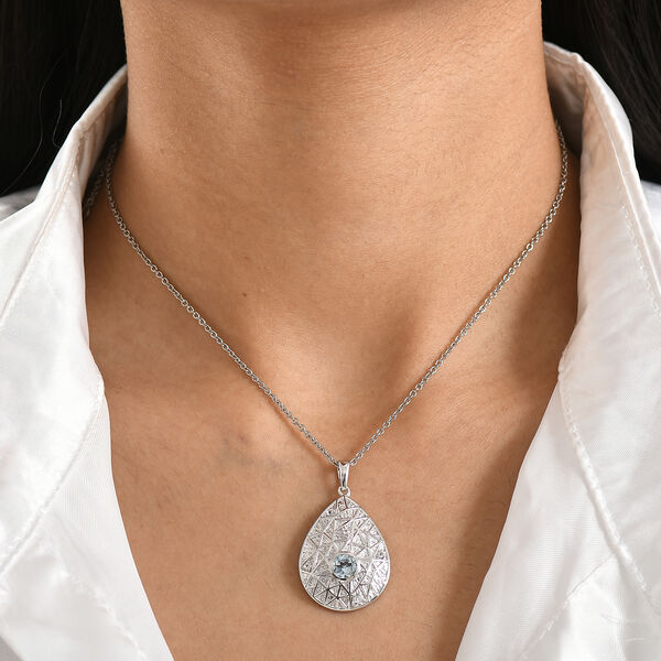 EVER TRUE Himmelblauer Topas, Wei&szlig;er Topas Schmuckset ca. 50 cm ca. 1.12 ct image number 2