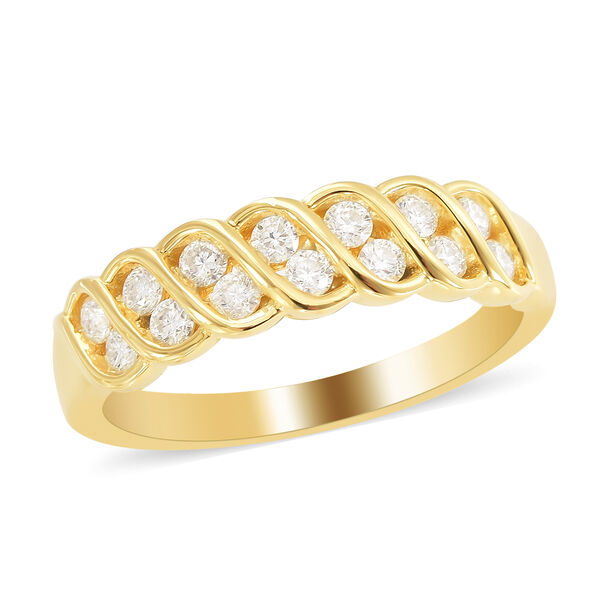 Moissanit Ring 925 Silber Vermeil YG ca. 0.3 image number 4