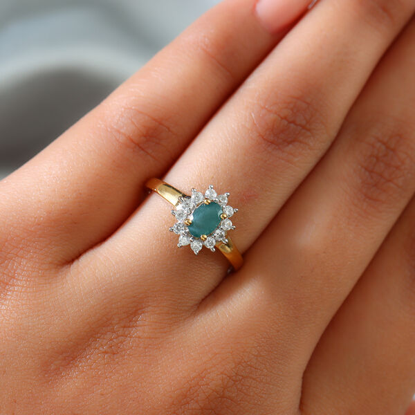 Grandidierit und Zirkon Ring 925 Silber vergoldet  ca. 0,77 ct image number 3