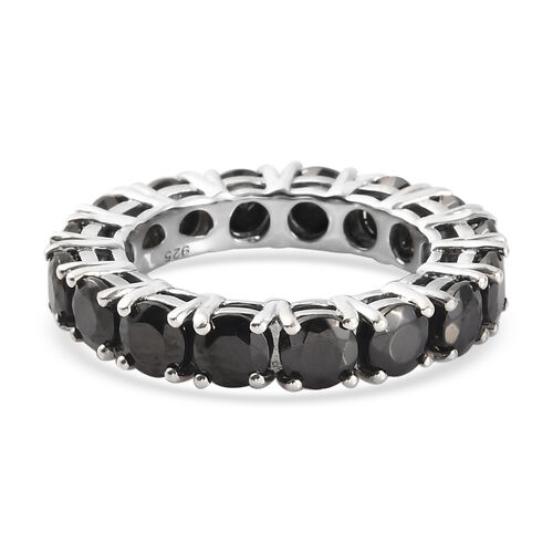 Elite Shungit Ring 925 Silber Platin-Überzug image number 0