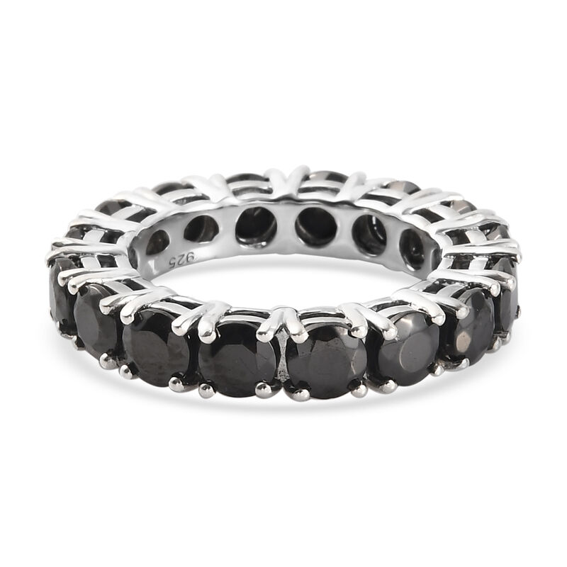 Elite Shungit Ring 925 Silber Platin-Überzug image number 0