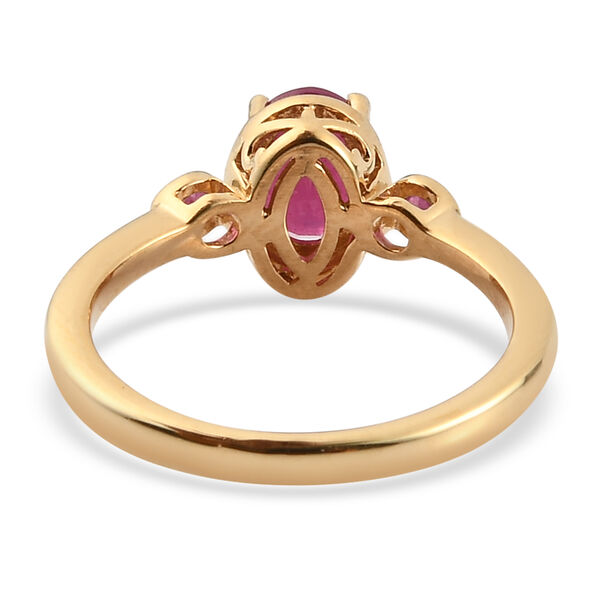 Rubin-Ring, Fissure gef&uuml;llt, 925 Silber vergoldet  ca. 1,26 ct image number 6