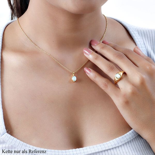 2er-Set- nat&uuml;rlicher, &auml;thiopischer Welo Opal-Ring und Anh&auml;nger - 1,15 ct. image number 3