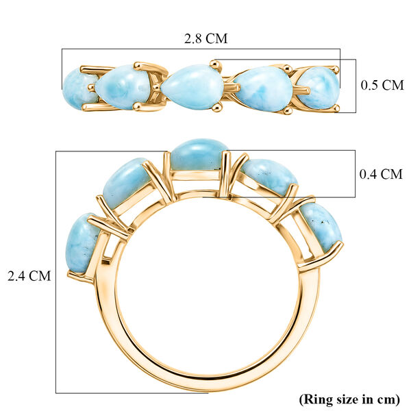 D'Joy Larimar Ring 925 Silber 750 Vergoldet (Gr&ouml;&szlig;e 19.00) ca. 2,61 ct image number 6