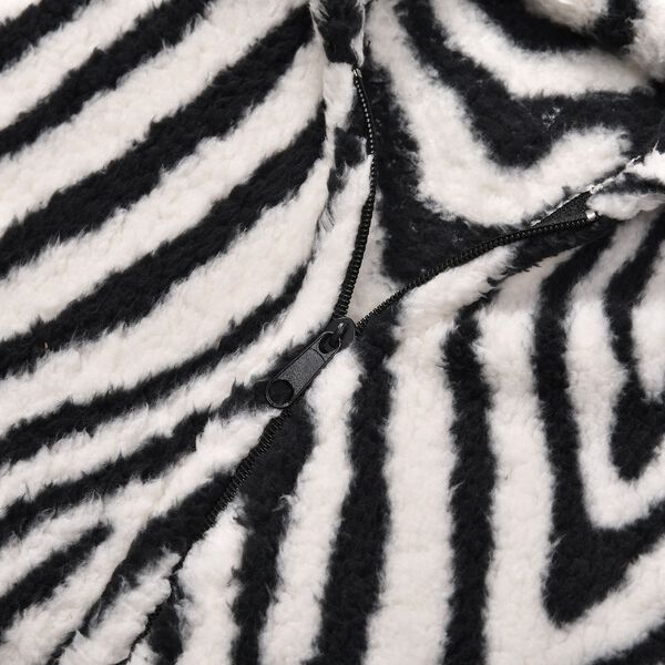 Hoodie mit Kapuze im Zebra-Muster, Wei&szlig; und schwarz image number 5