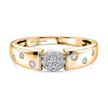 LUXURIANT DIAMOND - Lab Grown Diamant SI-GH Ring 925 Silber 750 Gelbgold vermeil (Gr&ouml;&szlig;e 18.00) ca. 0.25 ct