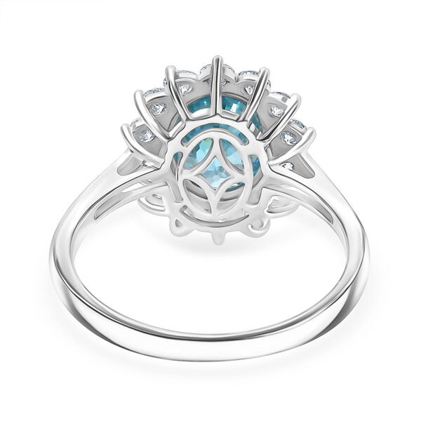 LUXURIANT DIAMOND- AAA Ratnakiri blauer Zirkon und VS Labor Diamant Ring in 585 Weißgold - 4,92 ct. image number 6