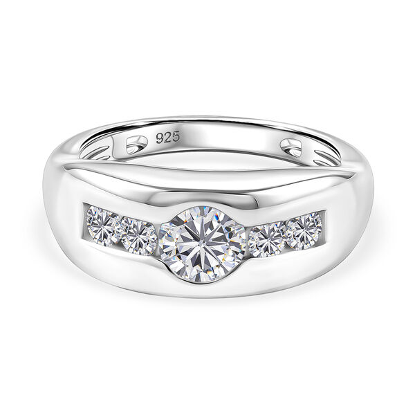 LUSTRO STELLA Hergestellt mit ZIRKONIA Ring 925 Silber Platin-&Uuml;berzug (Gr&ouml;&szlig;e 16.00) ca. 1,81 ct