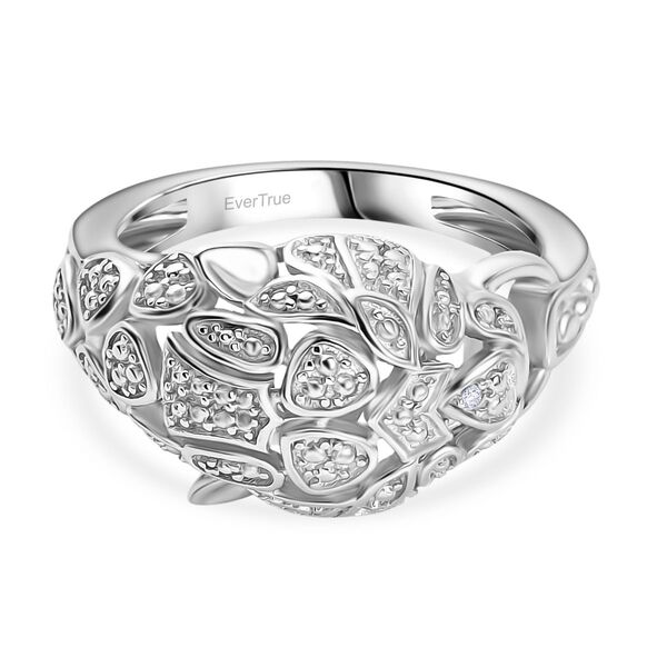 EverTrue Ring mit Zirkon-Akzenten in Silberton