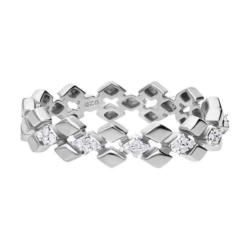 Weißer Diamant Ring, 925 Silber platiniert - 0,14 ct. image number 0