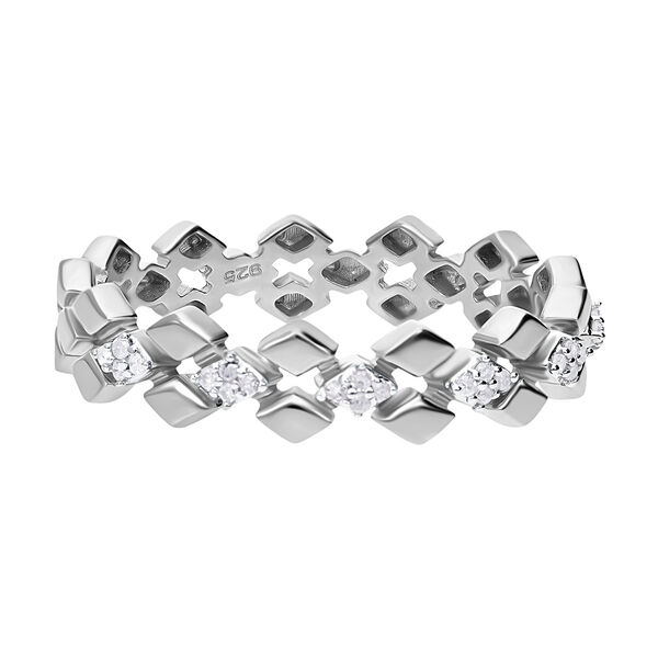 Weißer Diamant Ring, 925 Silber platiniert - 0,14 ct. image number 0