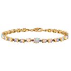 D'Joy AA Natürlicher, äthiopischer Welo Opal Armband ca. 19 cm 925 Silber 750 Gelbgold Vermeil ca. 5.95 ct