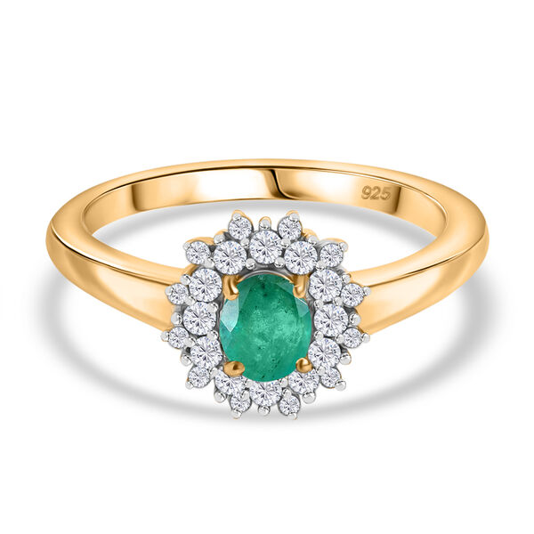 Smaragd und Moissanit Ring - 0,61 ct. image number 0