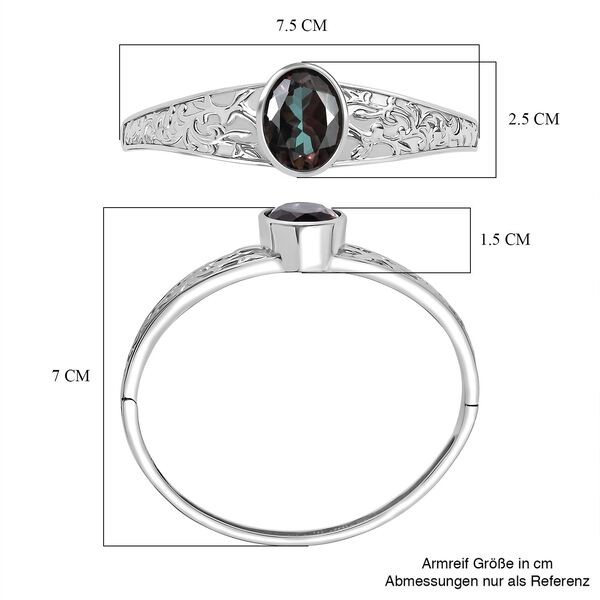 Farbwechsel-Alexandrit-Quarz-Triplette Armreif ca. 19 cm 316L Edelstahl ca. 17.31 ct image number 5