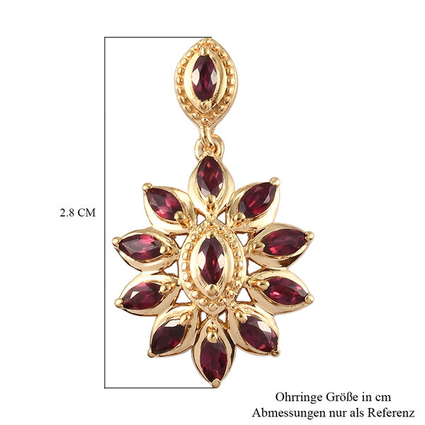 Anthill Granat Ohrhänger 925 Silber vergoldet ca. 2,26 ct  image number 6