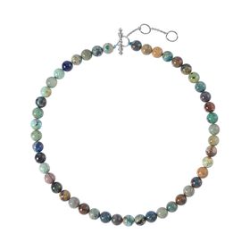 AAA Chrysokoll, Roter Granat Halskette ca. 50 cm 925 Silber rhodiniert ca. 388.09 ct