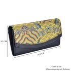 Seidenbrokat Clutch-Tasche aus echtem Leder mit RFID Schutz, 19.5x9.5x3cm, gelb image number 6