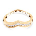 Lustro Stella - Weißer Zirkonia-Ring, 925 Silber vergoldet (Größe 16.00) ca. 0,18 ct