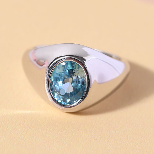 Kambodschanischer, blauer Zirkon-Ring, 925 Silber platiniert  ca. 2,33 ct image number 2