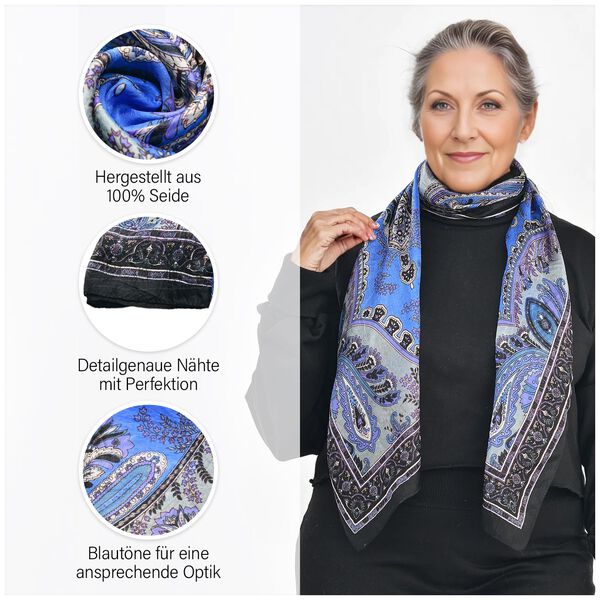 Schal aus 100% Seide, schwarz image number 4