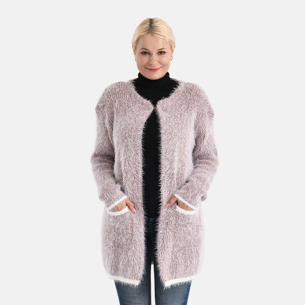 Kuschelweicher, langer &Uuml;bergangs-Cardigan mit 2 Taschen, gestrickt, Braun