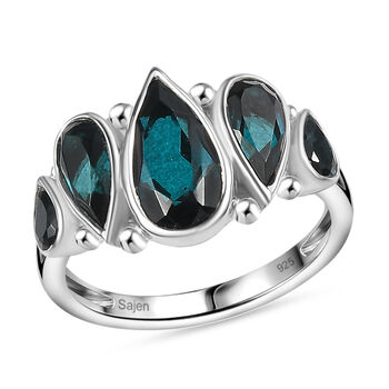 Sajen Silber - Indigo Turmalin-Quarz Ring 925 Silber rhodiniert (Gr&ouml;&szlig;e 18.00) ca. 5.50 ct