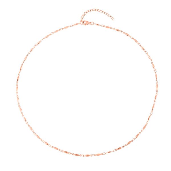 Reiner Edelstahl IP Rosa Plattierung Halskette ca. 50 cm ca. 6,50g image number 4