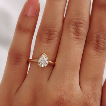 Moissanit Ring 925 Silber vergoldet  ca. 0,28 ct