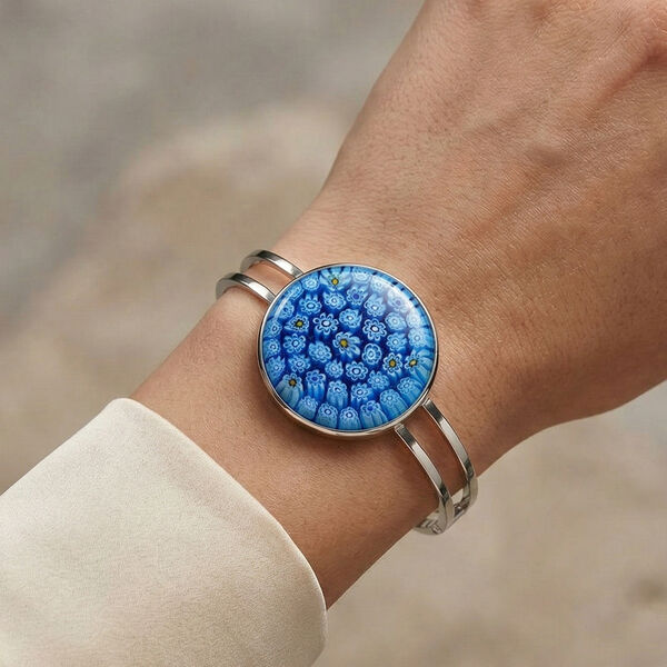 Blauer Armreif im Murano-Stil, 19cm image number 2