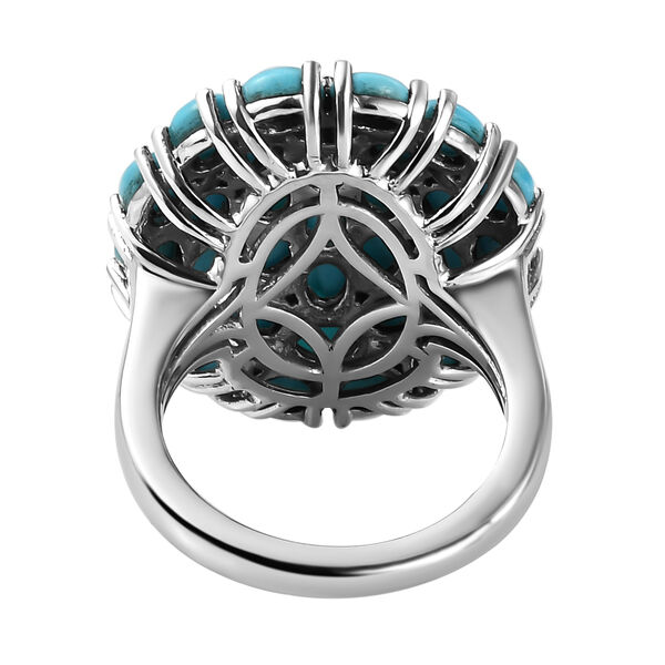 Amerikanischer, natürlicher Sleeping Beauty Türkis-Ring, 925 Silber platiniert  ca. 5,02 ct image number 6