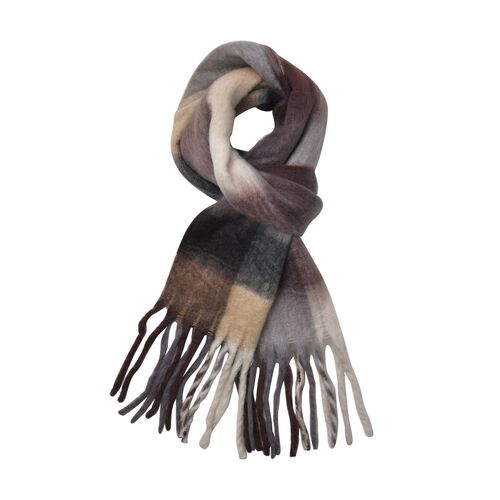 Weicher Karo-Schal, 40x225cm, braun image number 0