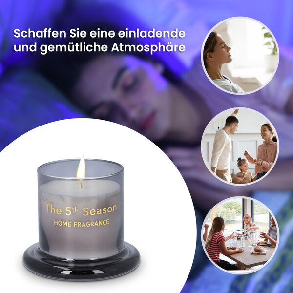 The 5th Season: Duftkerze Becher mit Glasdeckel, Grau image number 3