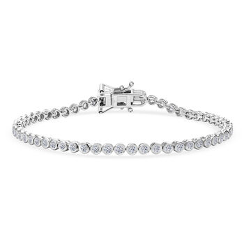 LUXURIANT DIAMOND - Lab Grown Diamant SI-GH SGL zertifiziert  Armband ca. 20 cm 925 Silber Rhodiniert (10-15 Werktage Lieferzeit) ca. 2.00 ct