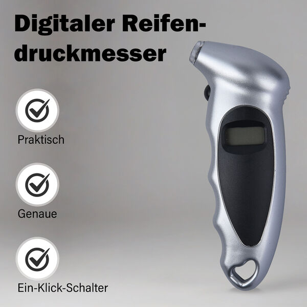 Digitaler Reifendruckmesser, Silber image number 1