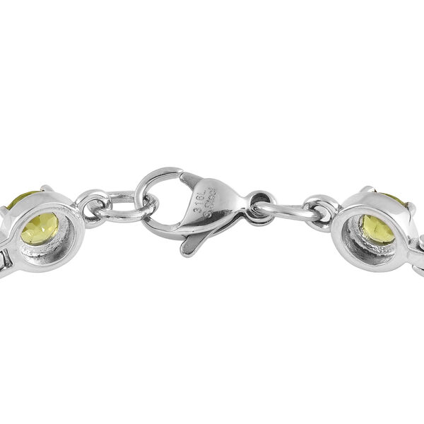 Nat&uuml;rliches Peridot-Armband, 19 cm, Edelstahl, ca. 8,62 ct image number 4