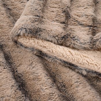 Doppellagige 350gsm Kunstfelldecke mit 220gsm Sherpa, Braun