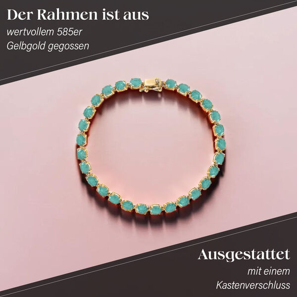 AAA Kagem sambisches Smaragd-Armband in 585 Gelbgold image number 3