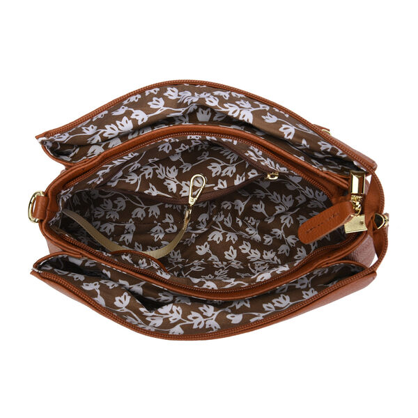 Sencillez Crossbody Tasche aus echtem Leder,  Größe 28x9x17 cm, Braun image number 4