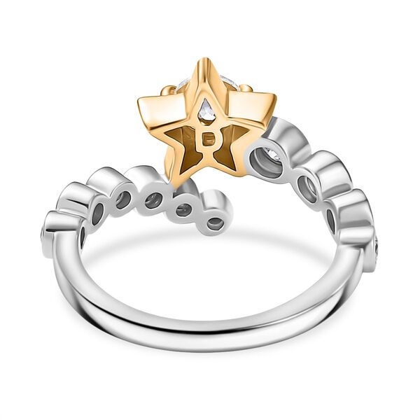 D joy Moissanit Ring 925 Silber platiniert und vergoldet (Größe 19.00) ca. 0,79 ct image number 5