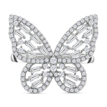 Wei&szlig;er Zirkonia-Ring, reines Messing (Gr&ouml;&szlig;e 16.00) ca. 1,56 ct